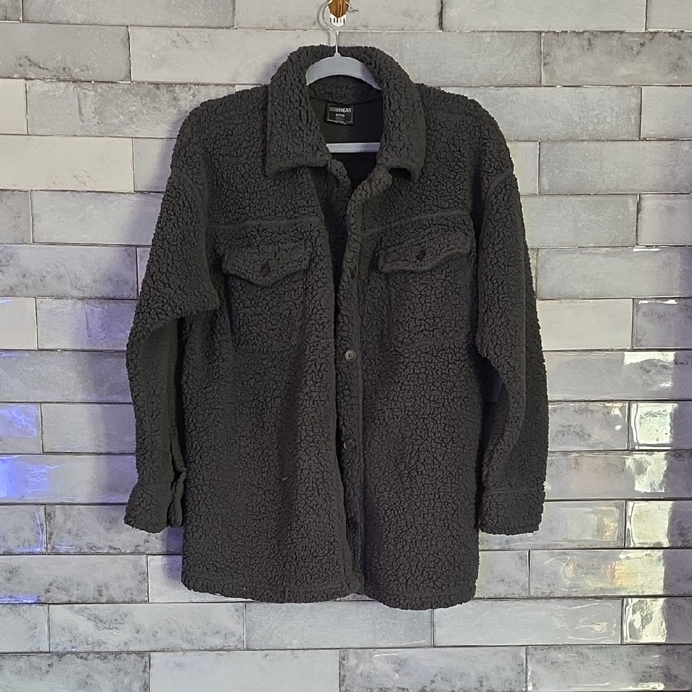 32 Degree Heat Women's Forest Green Sherpa Jacket Size M/L